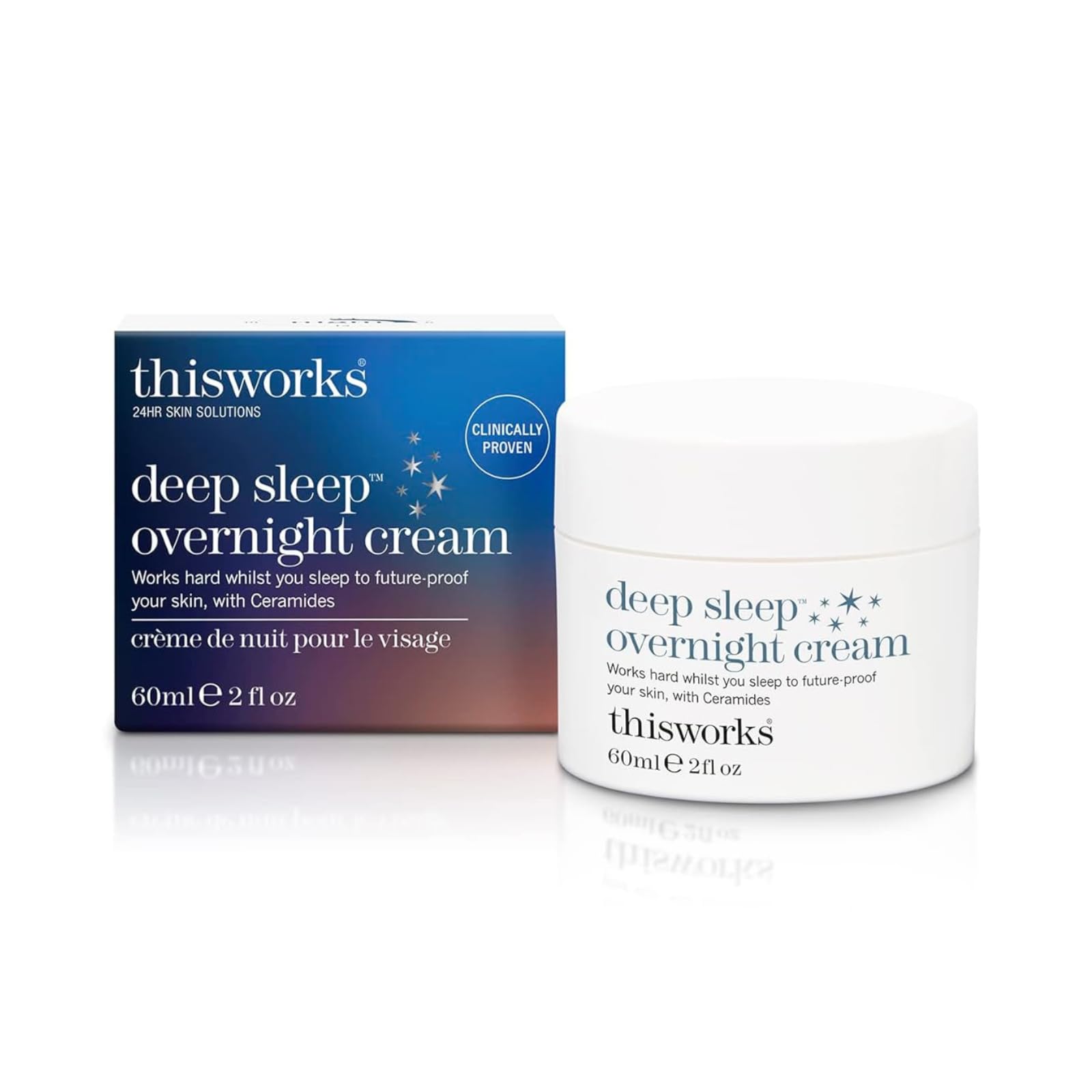 THISWORKSDeep Sleep Overnight Face Cream with Persian Silk Tree Extract, Ceramides & Copper PCA, to Help Fight Signs of Fatigue & Support Skin Renewal, 60ml
