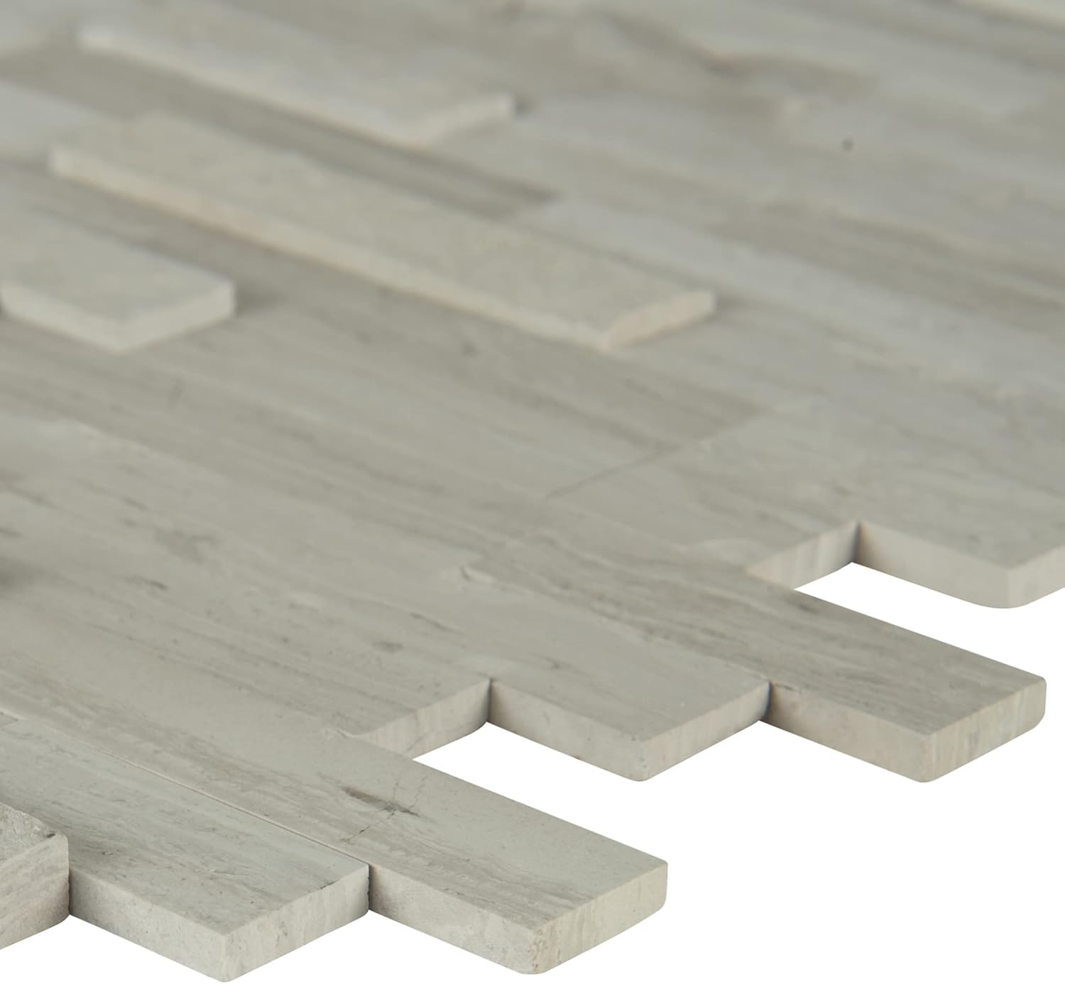 MSI La Crema STAX Interlocking 3D Peel and Stick Honed Marble Tile for Bathroom, Kitchen