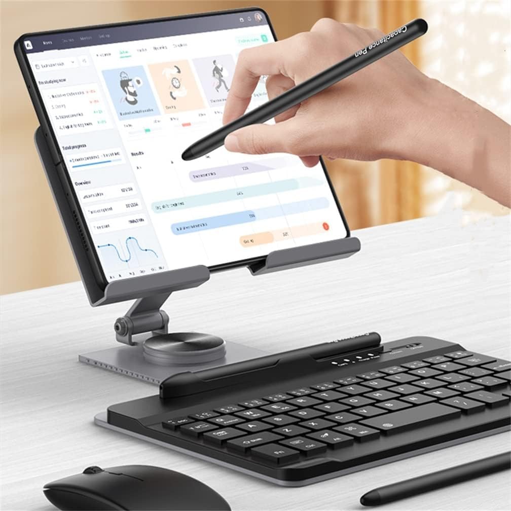 Galaxy Z Fold 6 klawiatura i stojak z myszką kompatybilna z Samsung Galaxy Z Fold 6 5G zestaw klawiatury i myszy Bluetooth z długopisem + stojak na biurko na telefon (czarny)