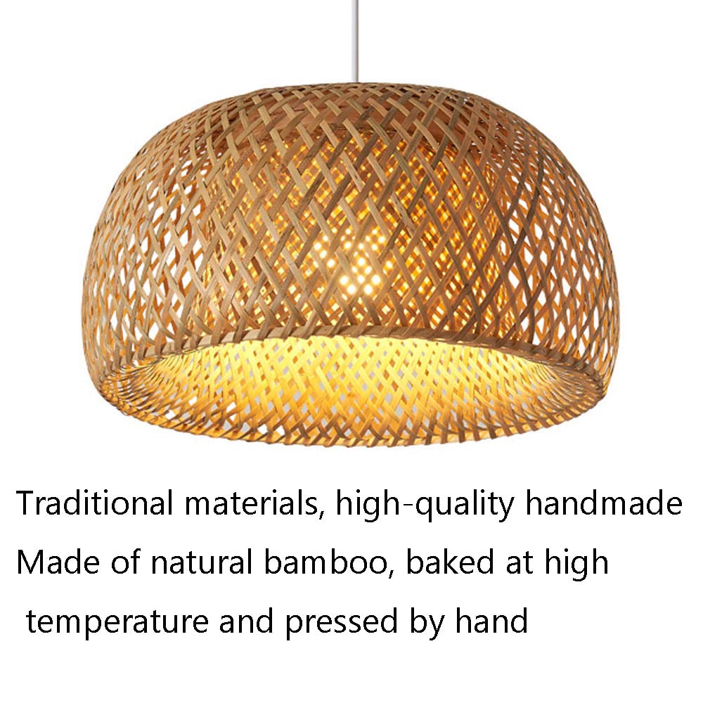 Lampada a Sospensione in Vimini Intrecciato a Forma di Nido d'uccello, Realizzata a Mano in Rattan Creativo, con Paralume in Vimini, per Isola Cucina, Soggiorno, Base E27.