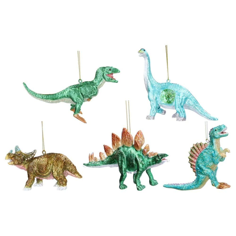 Gisela Graham Dinosaur Christmas Tree Decorations (Set of 5)