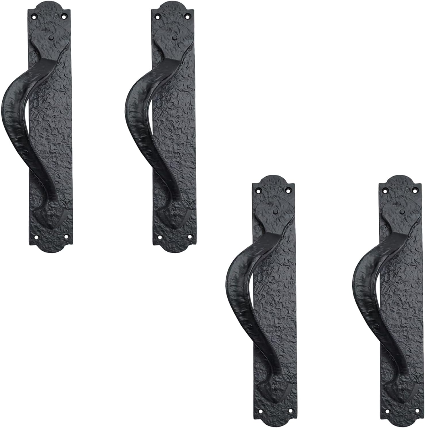 Adonai Hardware "Cappadocia Antique Solid Brass Door Pull with Plate (1, Oil Rubbed Black, Left Handle)