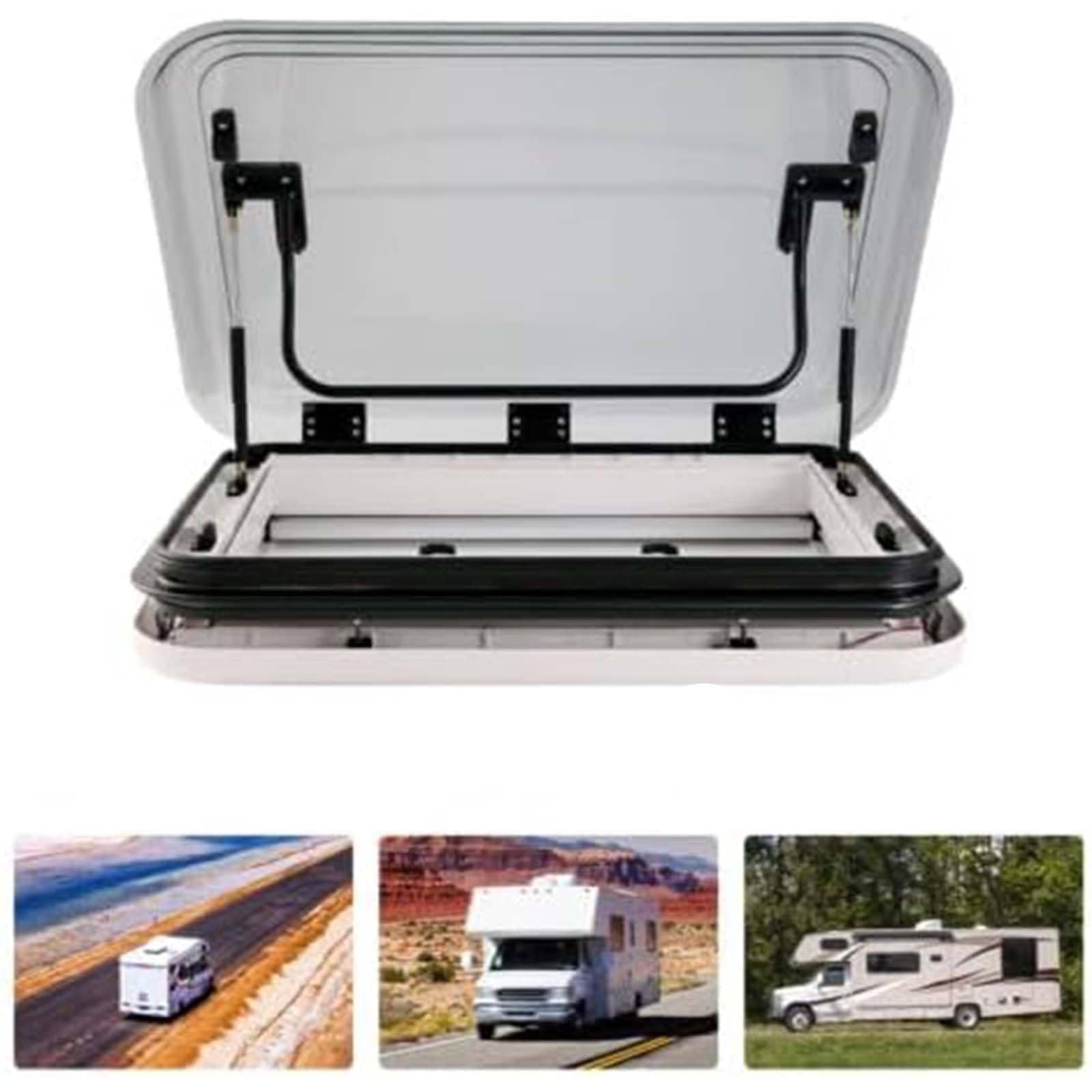 RV Skylight z oświetleniem LED do wentylacji i osłony przeciwsłonecznej - idealny do samochodów kempingowych i przyczep towarowych