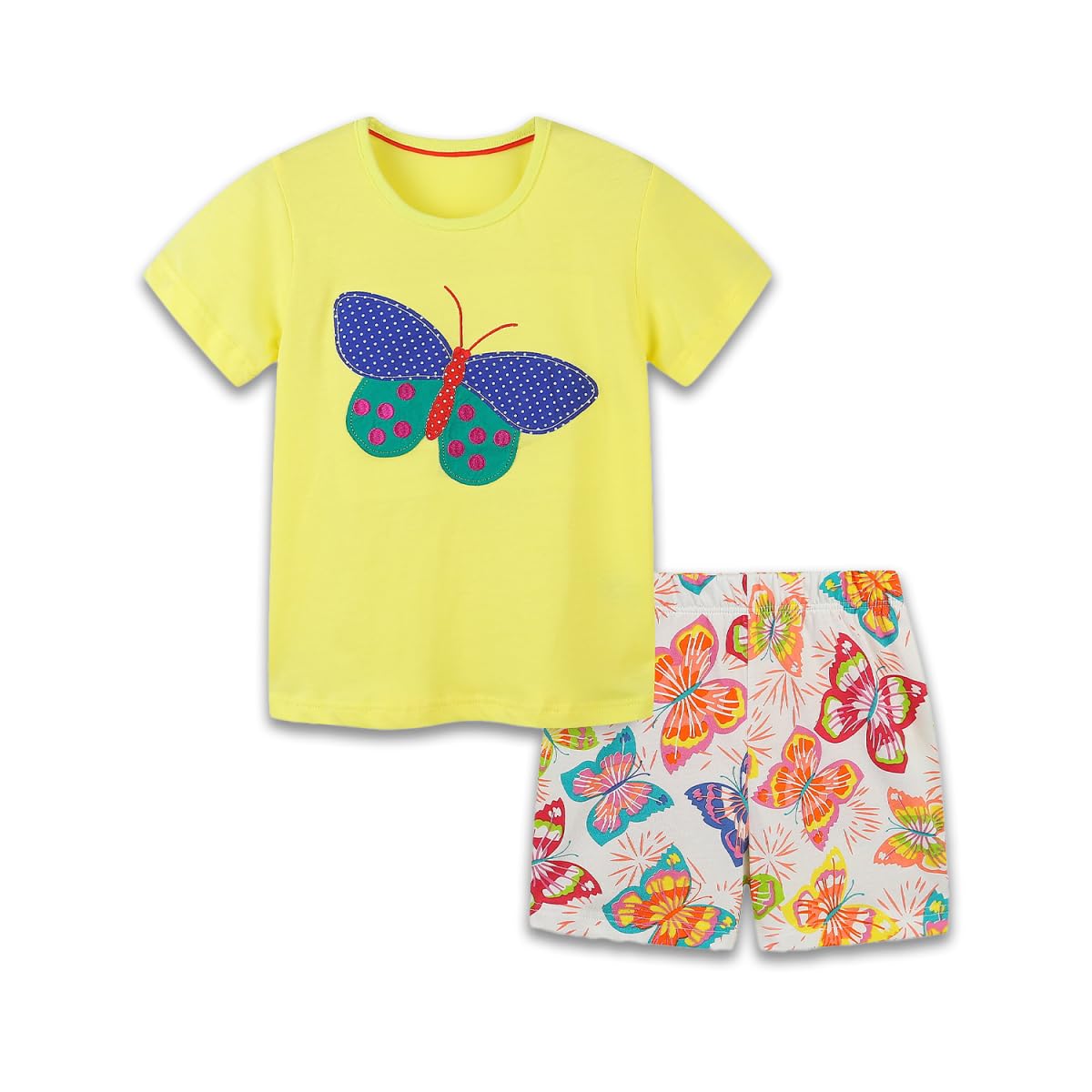 Girls Shorts Set Outfits for Toddler Girls T-shirts Clothing Sets Kids Summer Graphic Cotton Tops Tees 3-7 Years