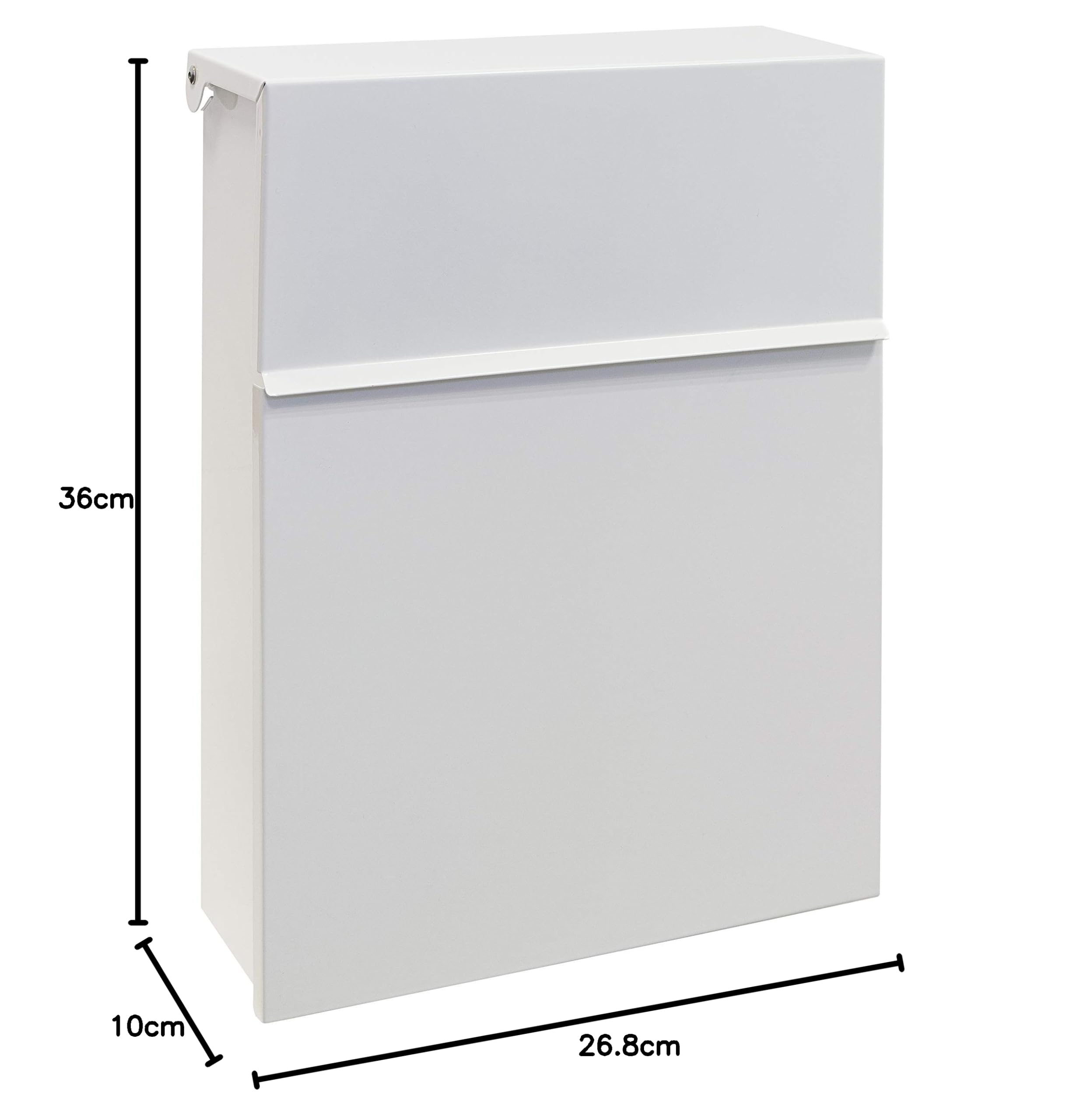 ARREGUI Figure E6701 Buzón Exterior de Acero, Tamaño M (Correo DIN A4 y Revistas), Buzón de Correo con Cerradura Tapada, Buzón de Pared Mediano, Antilluvia, Fácil de Instalar, Blanco