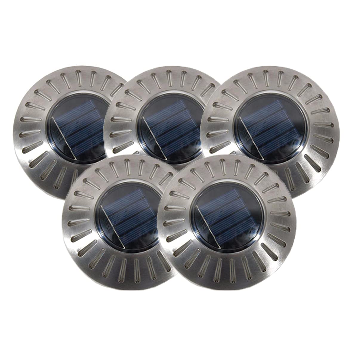 Lumière Solaire Extérieur, 5 Pièces 24 LED Spot Lampe Solaire Jardin Exterieur Etanche IPX4 Spots Solaires Encastrables pour Chemin Terrasse Cour Pelouse Passerelle,White Light