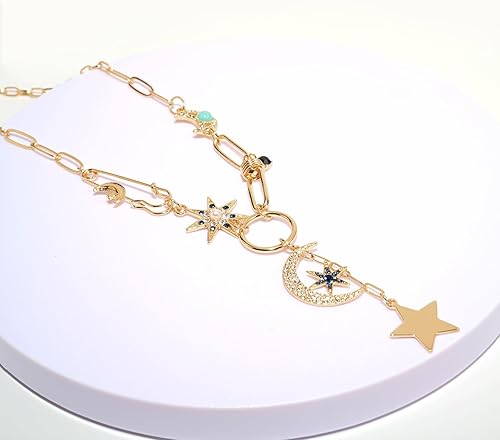 Miniatura 6 de Collar con dije de corazón de sol para mujer, chapado en oro de 18 quilates, collar con dije de corazón de cadena gruesa, collar de hip hop, collar