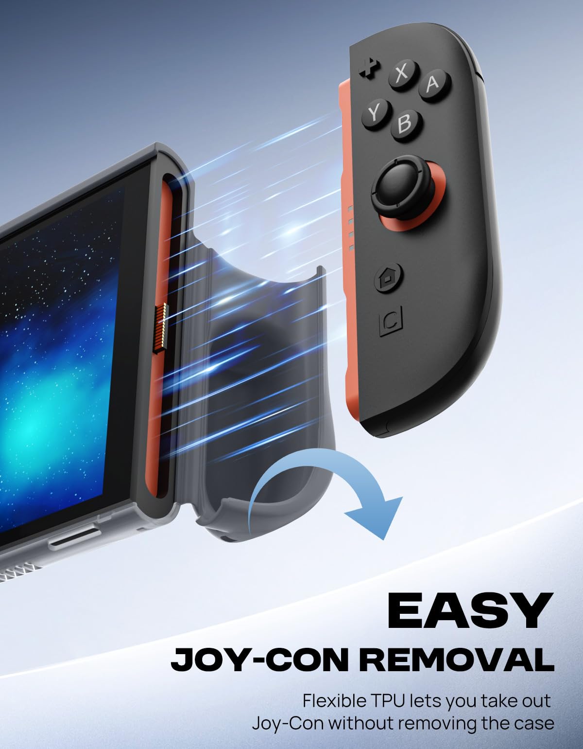 MoKo Custodia Protettiva per Nintendo Switch 2 (2025) – Dockable Cover con Joy-Con a Sgancio Rapido, Telaio in TPU e Schienale in PC, Resistente a Graffi e Urti, Grigio