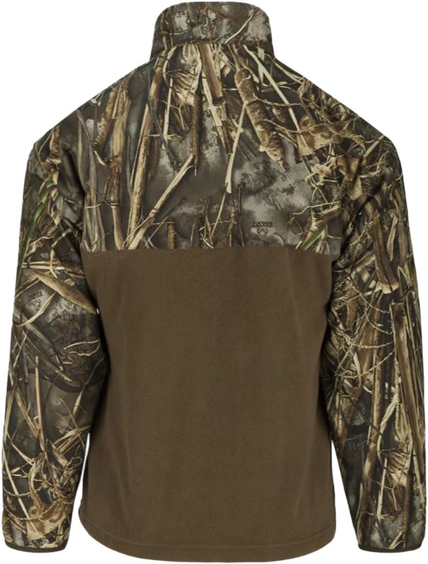Drake Waterfowl Men's MST Quarter 1/4 Zip Refuge Eqwader Waterproof Windproof Breathable Resistant Outdoor Hunting Jacket, Mossy Oak Original Bottomland, Large - Image 3