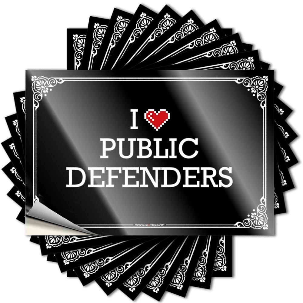 Emo Room Decor Cool Bumper - I Love Public Defenders Removable Decal Case Easy Peel for Military(8X12CM)