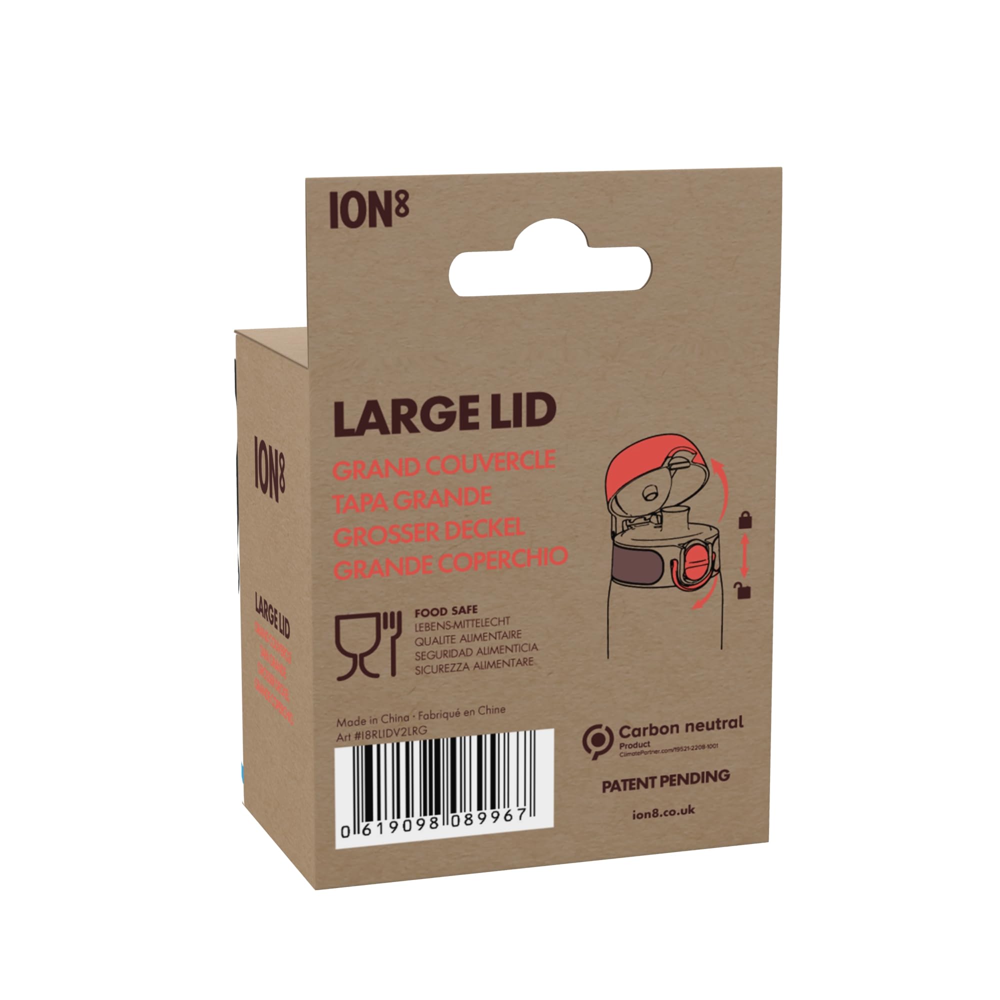 ION8 Leak Proof Replacement OneTouch 2.0 Water Bottle Lid, Leak Proof, Easy to Open, Secure Lock, Dishwasher Safe, BPA Free - Image 2