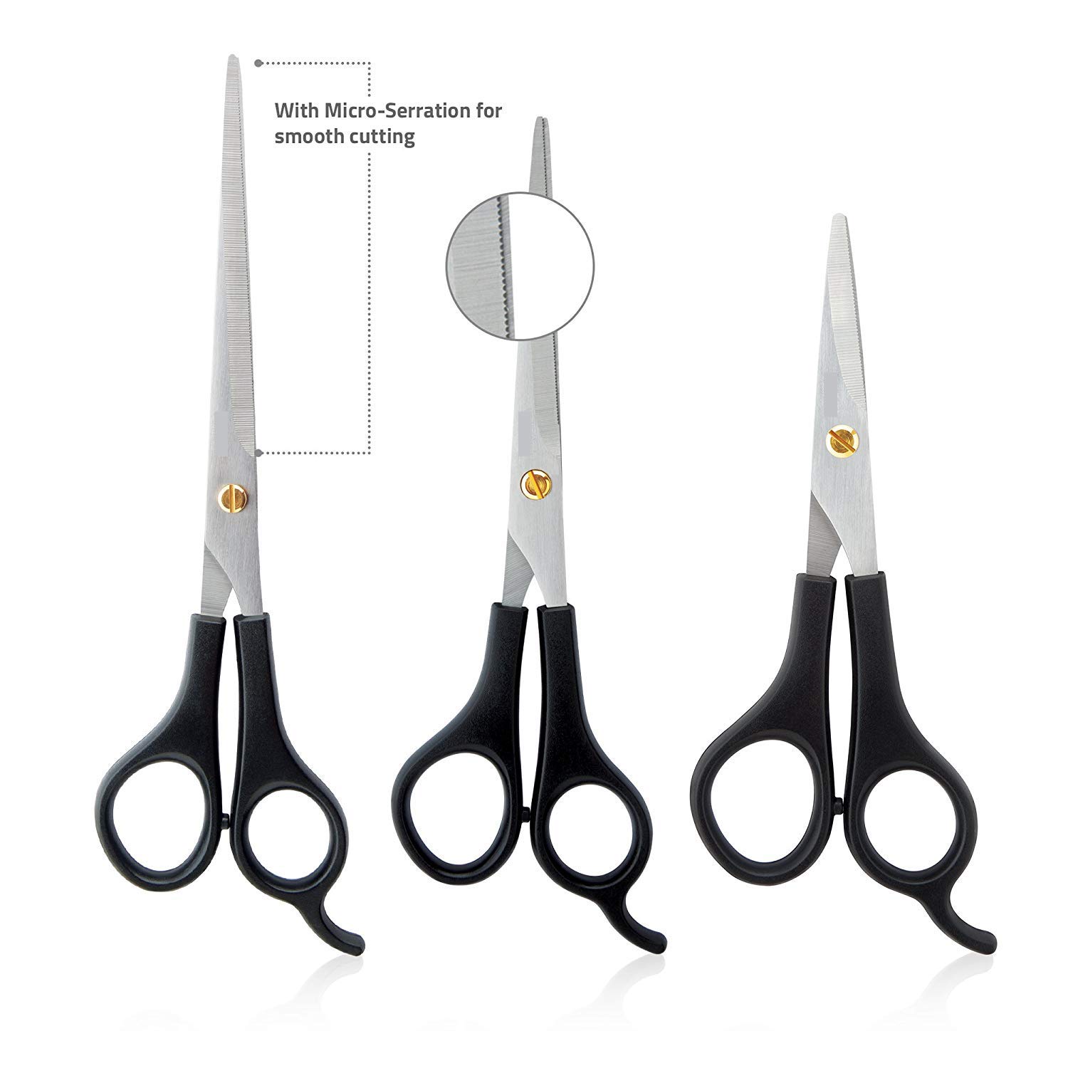 Marvel Sharp Professional Barber Hair Cutting Salon Scissors Set of 3pcs Stainless Steel-image-46