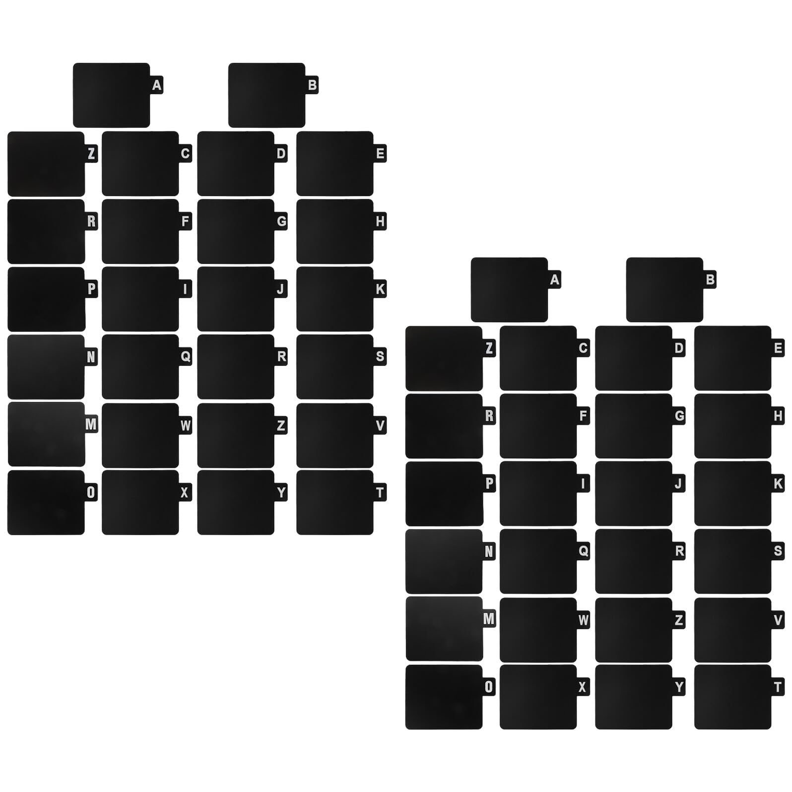 Gatuida Juego de 2 Divisores de Vinilo Pestañas A-z, Separadores Alfabéticos de Plástico Negro para Organización de Álbumes, Cds y Estanterías, Organizadores de Medios para