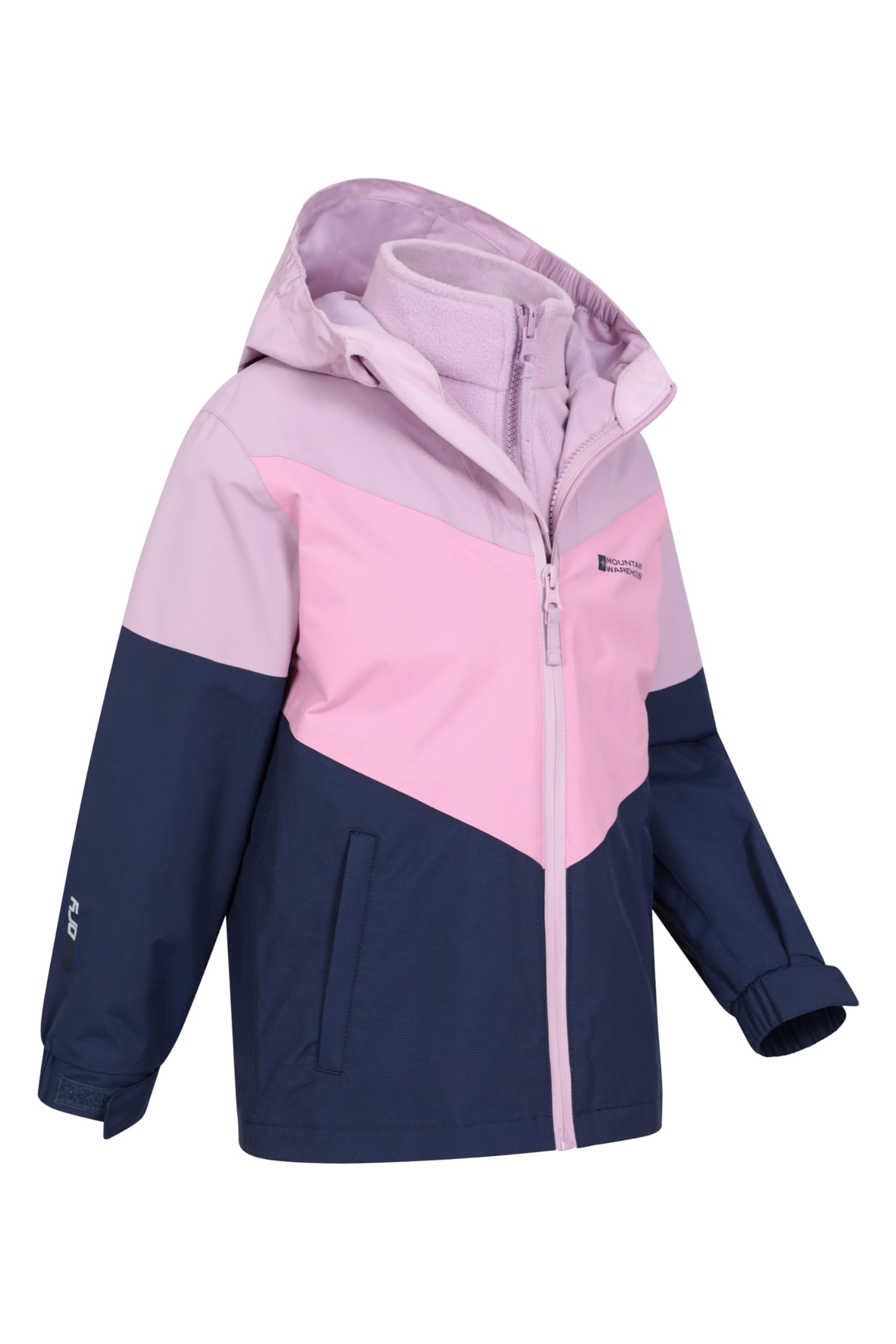 Mountain Warehouse Lightning Veste imperméable 3 en 1 pour enfants – Veste triclimate, coutures thermocollées, capuche amovible - Printemps été