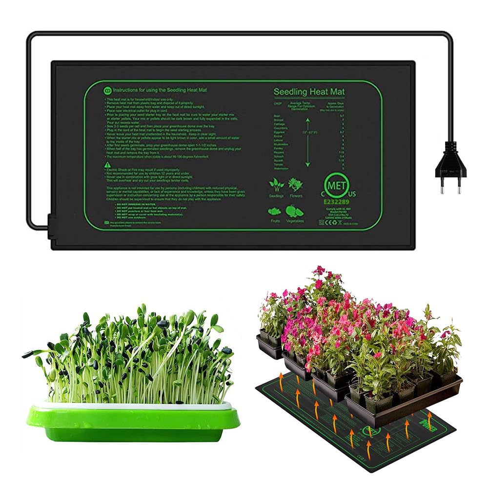 Esterilla Calefactora para Plantas, 21W Alfombrilla Térmica para Plántulas, Manta Termica Plantas de Invernadero, para la Germinación y la Regulación de la Temperatura,Invernadero(25 X 52.5cm)