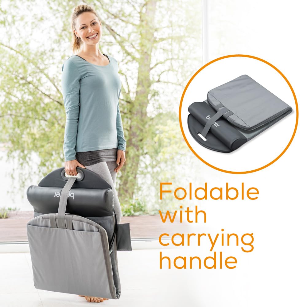 Beurer MG 280 Tappetino da Stretching ispirato allo Yoga con 7 Camere d'Aria e Funzione Calore, per Allungare e Rilassare la Muscolatura