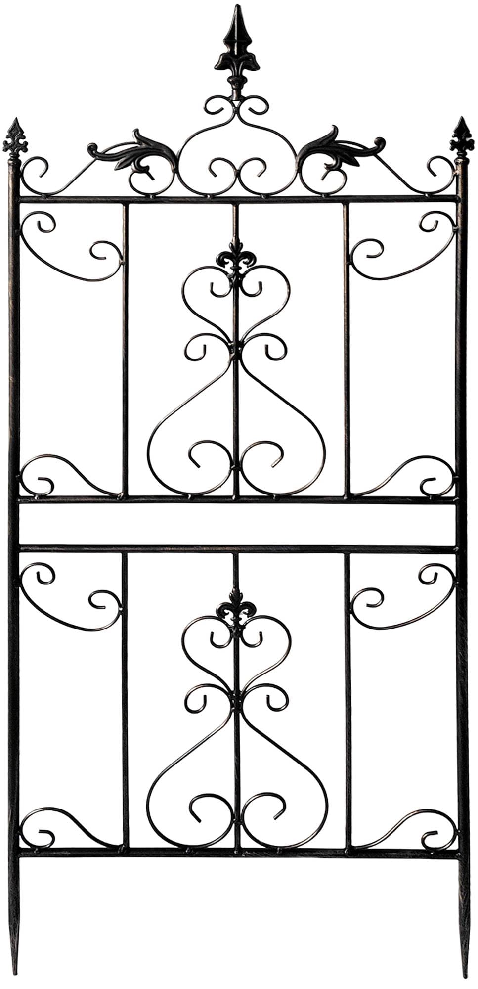 CLP 2er Set Rankgitter Metall Myrte, Rankhilfe für Rosen und Clematis im Landhausstil, Kletterhilfe für Hochbeet, Garten, Balkon oder Terrasse, Farbe:Bronze