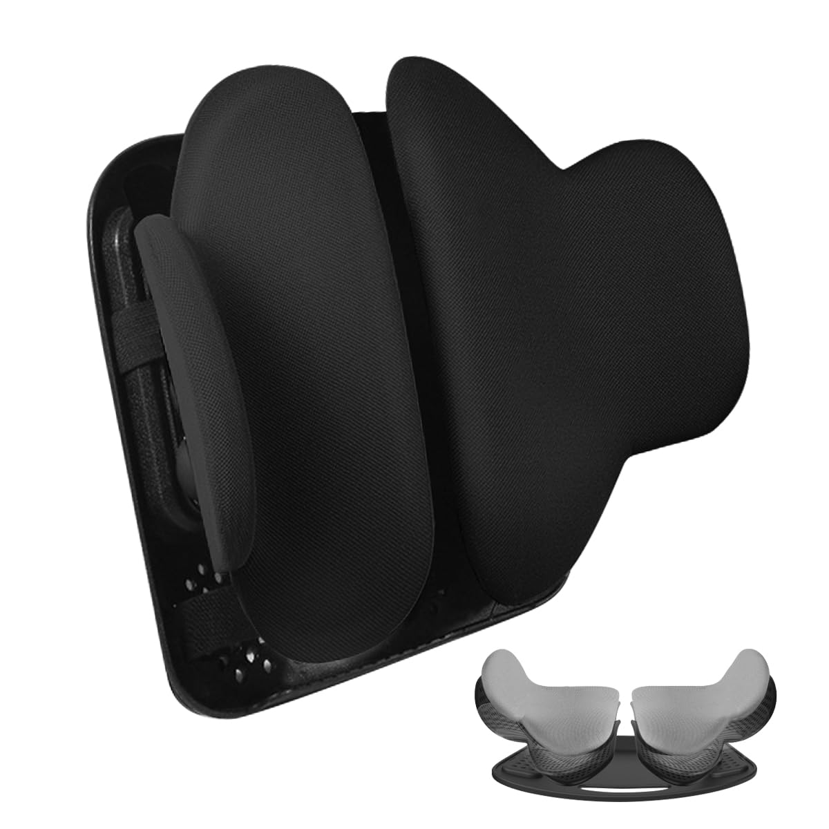 Lumbar Support Pillow Office, Back Cushion Pillow for Chair Adjustable Height Orthopedic Backrest 3D Mesh Cover Car Seat Pillow Back Rest Cushion with Straps Back Pain Relief for Computer Chair Seat