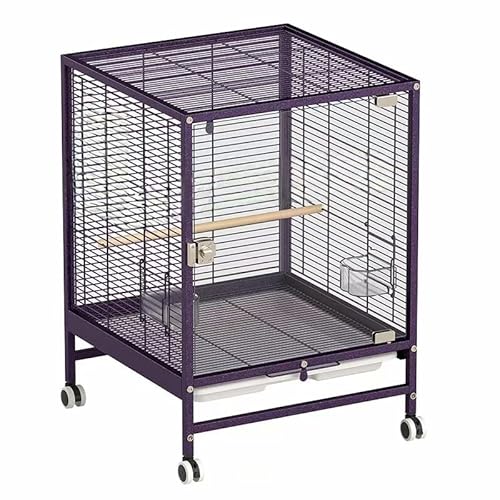デラックス オウムケージ LAJOKING オカメインコ その他小型から中型の鳥に適しています キャスター付きで移動も楽々 止まり木と給餌器付き 耐久性に優れています (b,C)