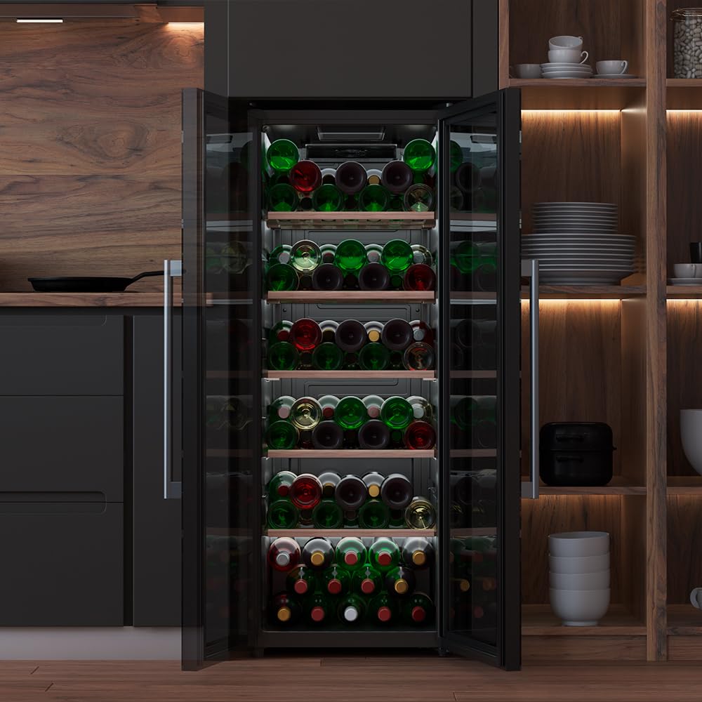 Cecotec Cantinetta 98 Bottiglie Bolero Grand Sommelier 98000 Black: Cantinetta Da 128,5 cm Con Sistema Di Raffreddamento Silenzioso A 41Db E Pannello Di Controllo Tattile
