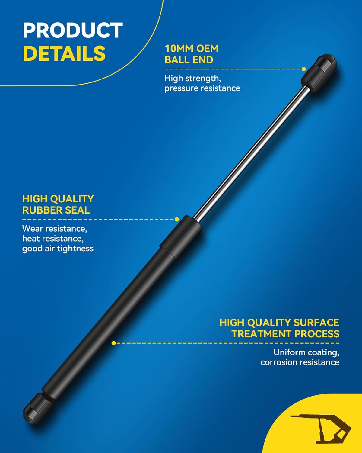PHILTOP Rear Hatch Shocks Struts Lift Supports Gas Springs Fit for Toyota Sequoia 2001-2007, Replace OE# 4995, SG129031, 3B976797, 6890509025, 6890509020, 014297, 6890509030, 2pcs