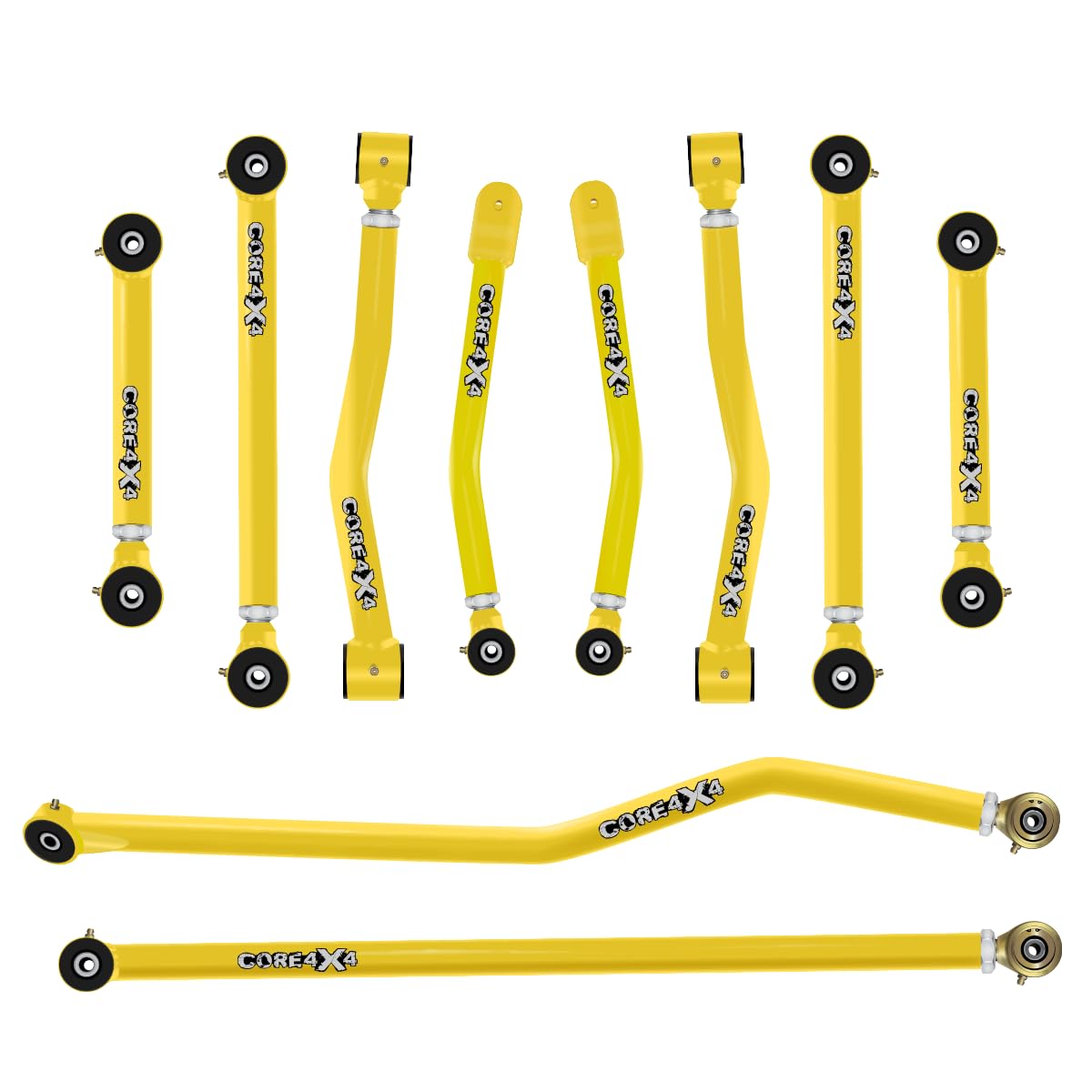 CORE 4X4-10pc Cruise Series Adjustable Control Arm, Track Bar Kit - Compatible with Jeep Gladiator JT 20+ - (Yellow)