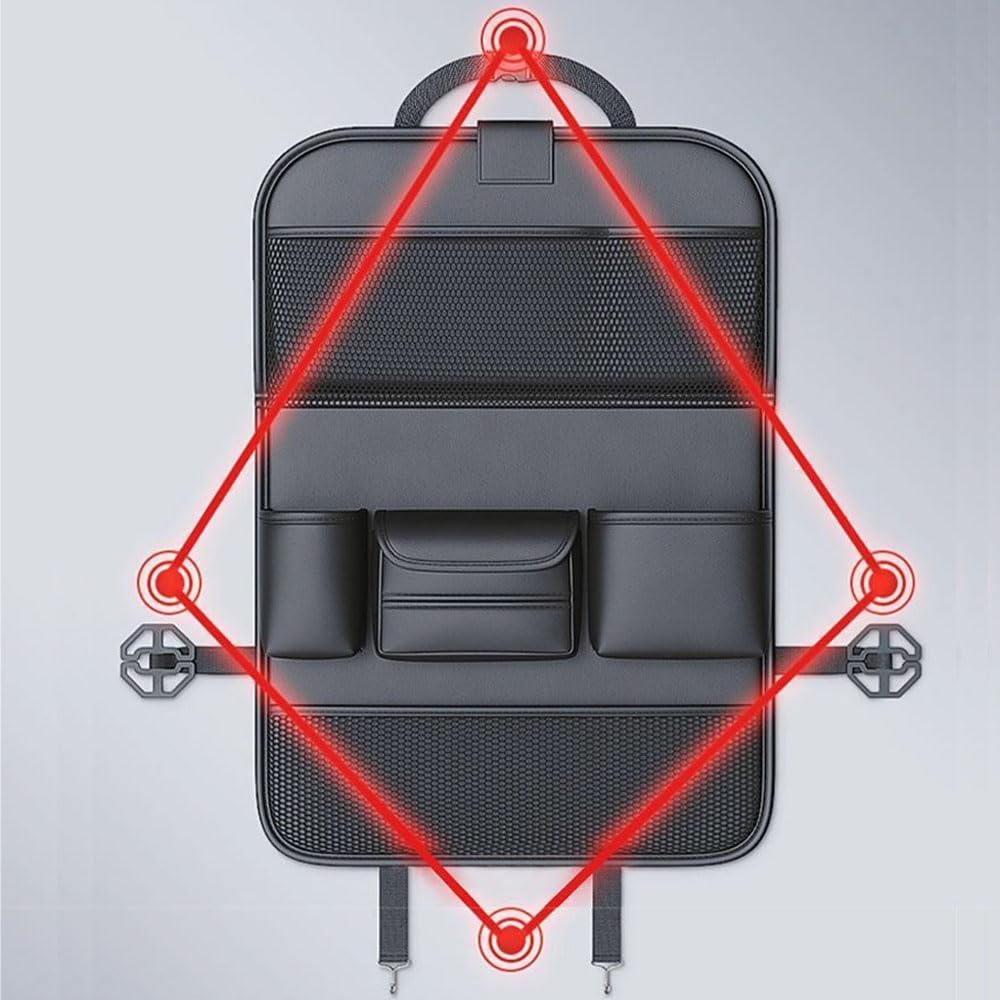 Protezione per schienale auto in pelle PU con supporto per tablet da 17,3", accessorio interno per sedile posteriore, coprisedile per bambini, organizer da viaggio per bambini