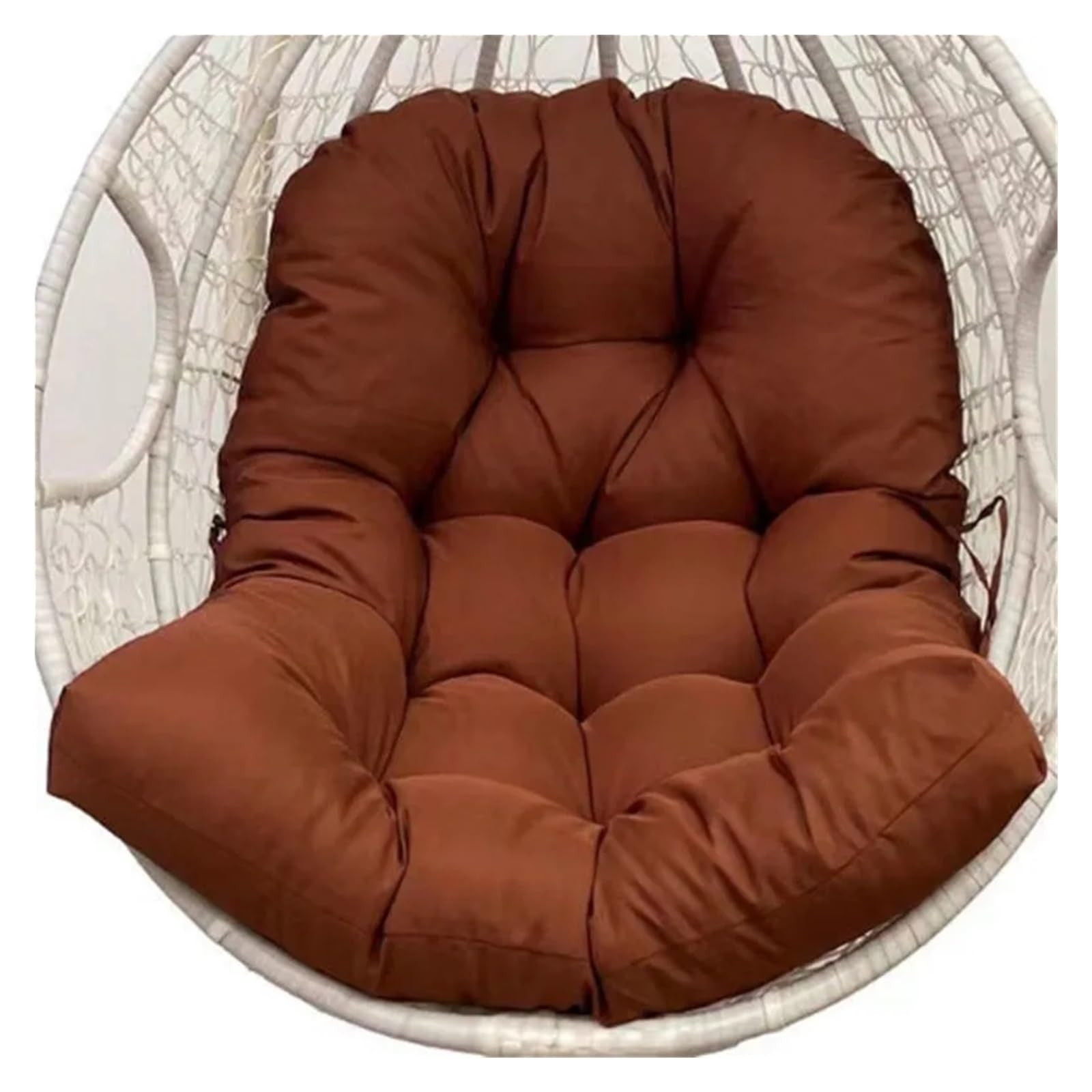 RRYPBOVG Hanging Chair Cushion Thicken Egg Chair Cushion Replacement, Outdoor Hammock Swing Cushions, Hanging Wicker Basket Seat Pad(Brown)