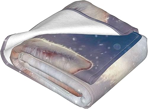 Miniatura 8 de Manta de forro polar de zorro de franela suave, ligera, cálida y acogedora para cama, sofá, viajes, 50 x 60 pulgadas