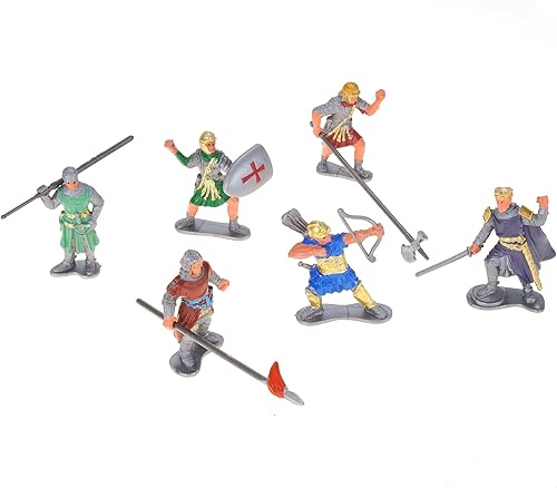 Miniatura 5 de PowerTRC Figuras de acción del Reino de la era romana con ejércitos de juguete, caballeros, caballo, castillo, cofres del tesoro, catapulta y