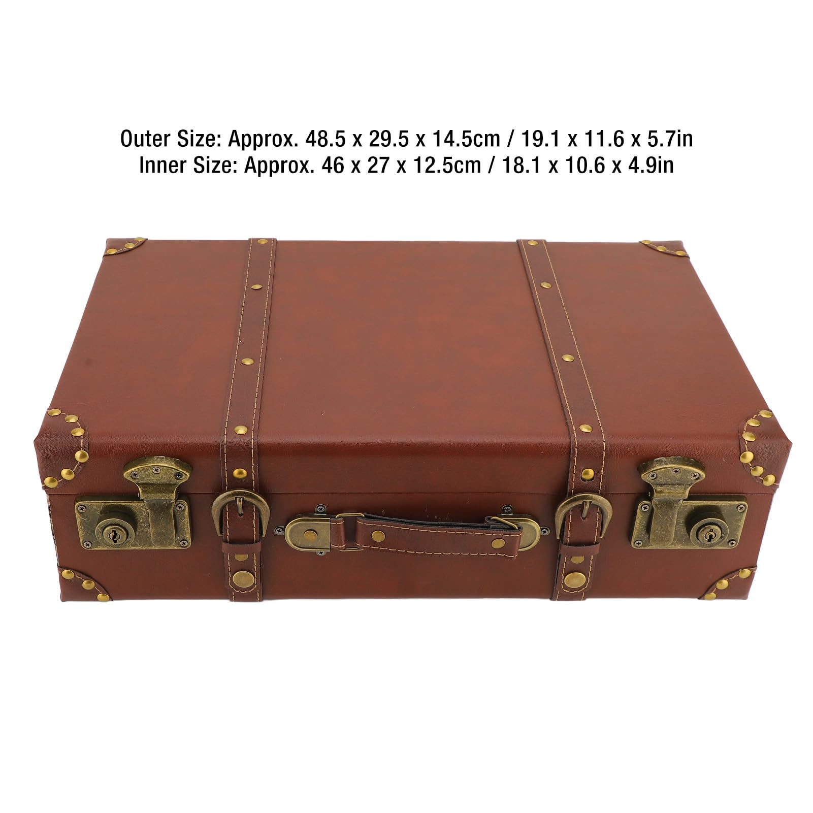 Brauner Mini-Lederkoffer im Vintage-Stil, Handgepäckkoffer mit Schultergurt, Reisekoffer