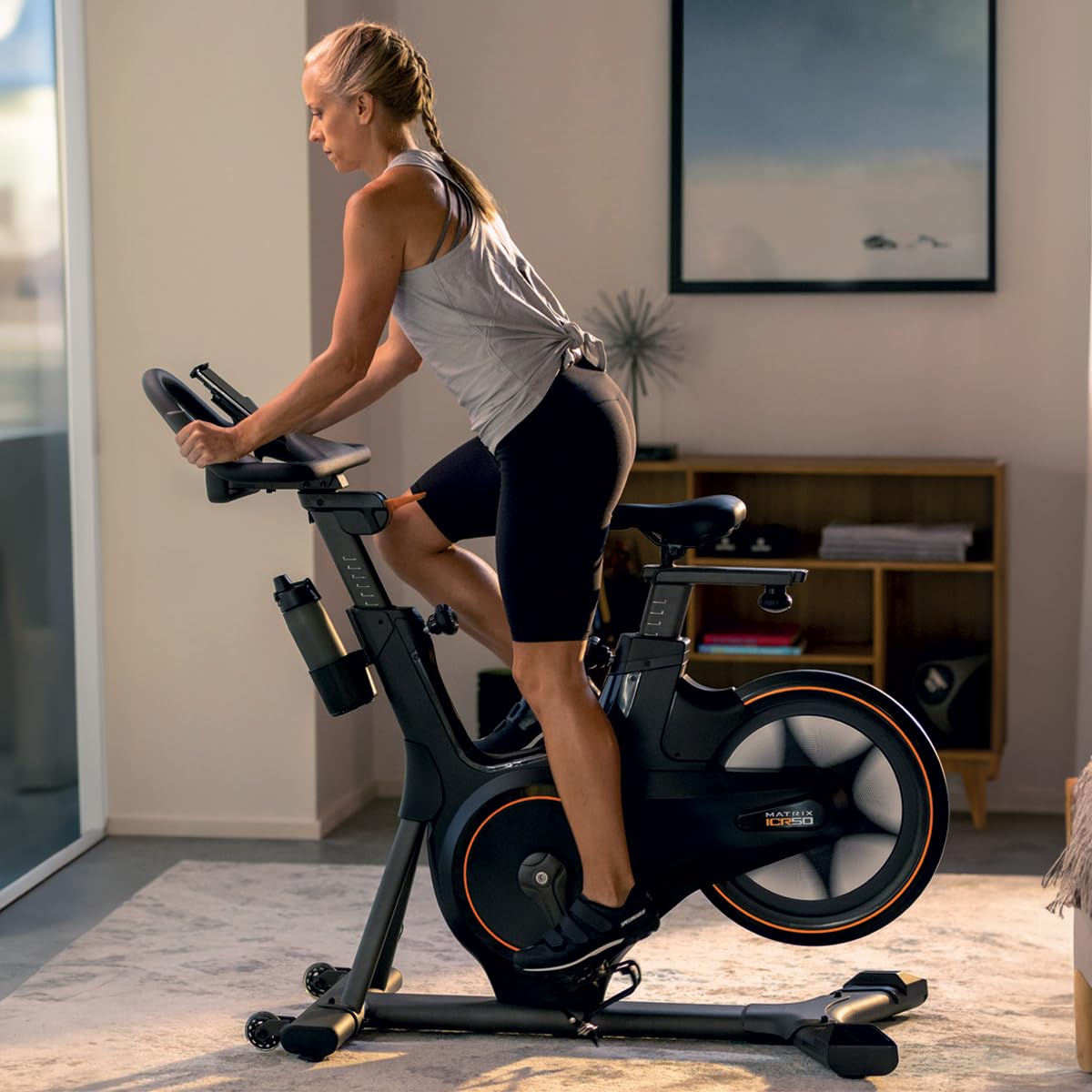 Bici da Spinning Matrix Fitness ICR50 Limited Edition – Cyclette Magnetica 11 Livelli,Bluetooth FTMS, Volano Posteriore in Alluminio, Pedali SPD, Ideale per Casa e Appartamento