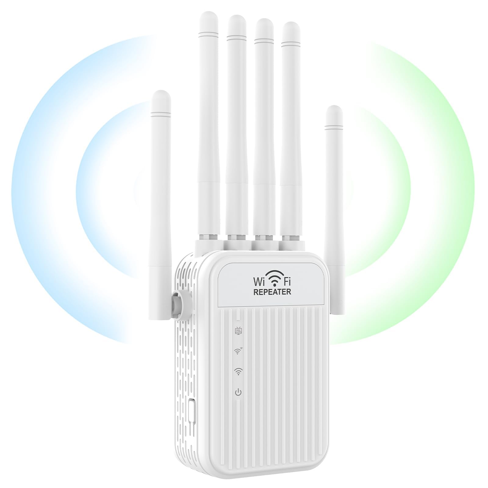 Répéteur WiFi 6 Puissant, 2026 Nouvel amplificateur de Signal WiFi, 6 antennes, 2 Ports LAN, amplificateur WiFi, Mode routeur/répéteur/AP, Couverture jusqu'à 300 m² pour la Maison et Le Bureau (L) (L)