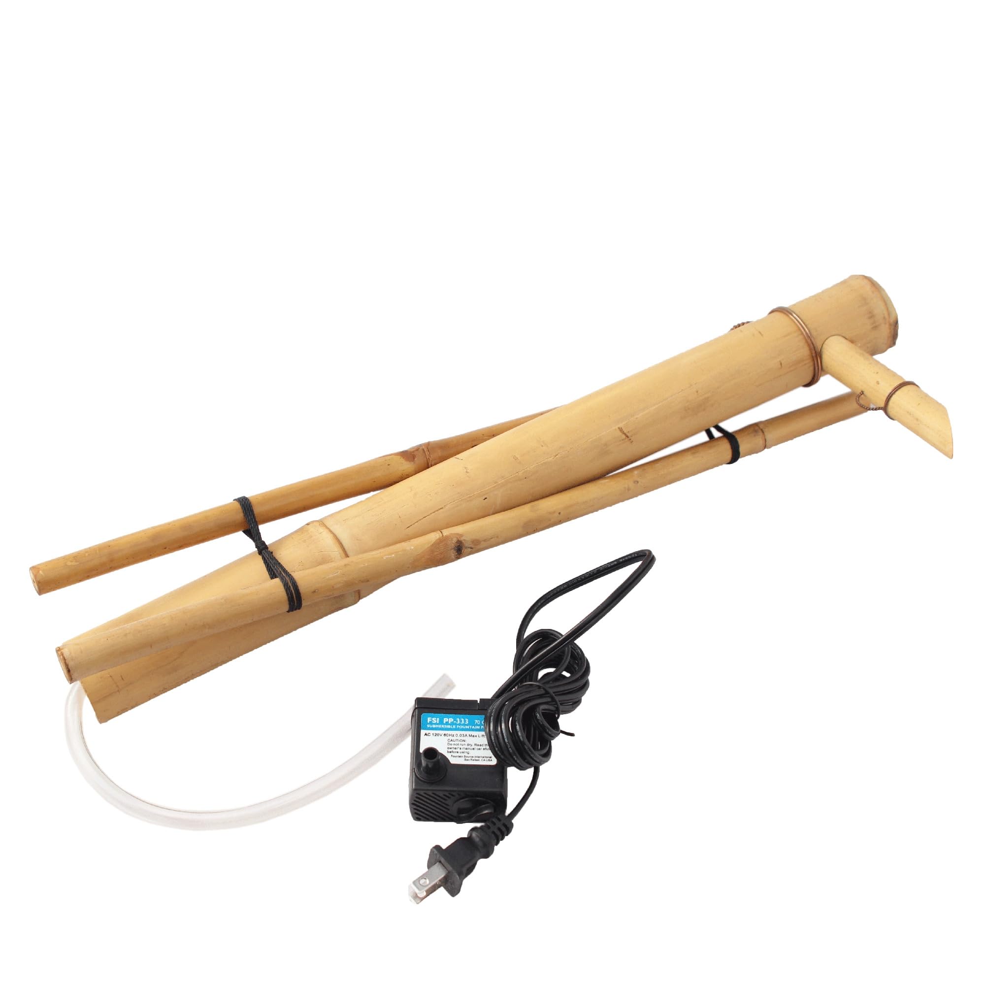 Bamboo Accents Kit fontana d'acqua da 18" - Bambù naturale regolabile e resistente alle rotture, include pompa per uso interno/esterno