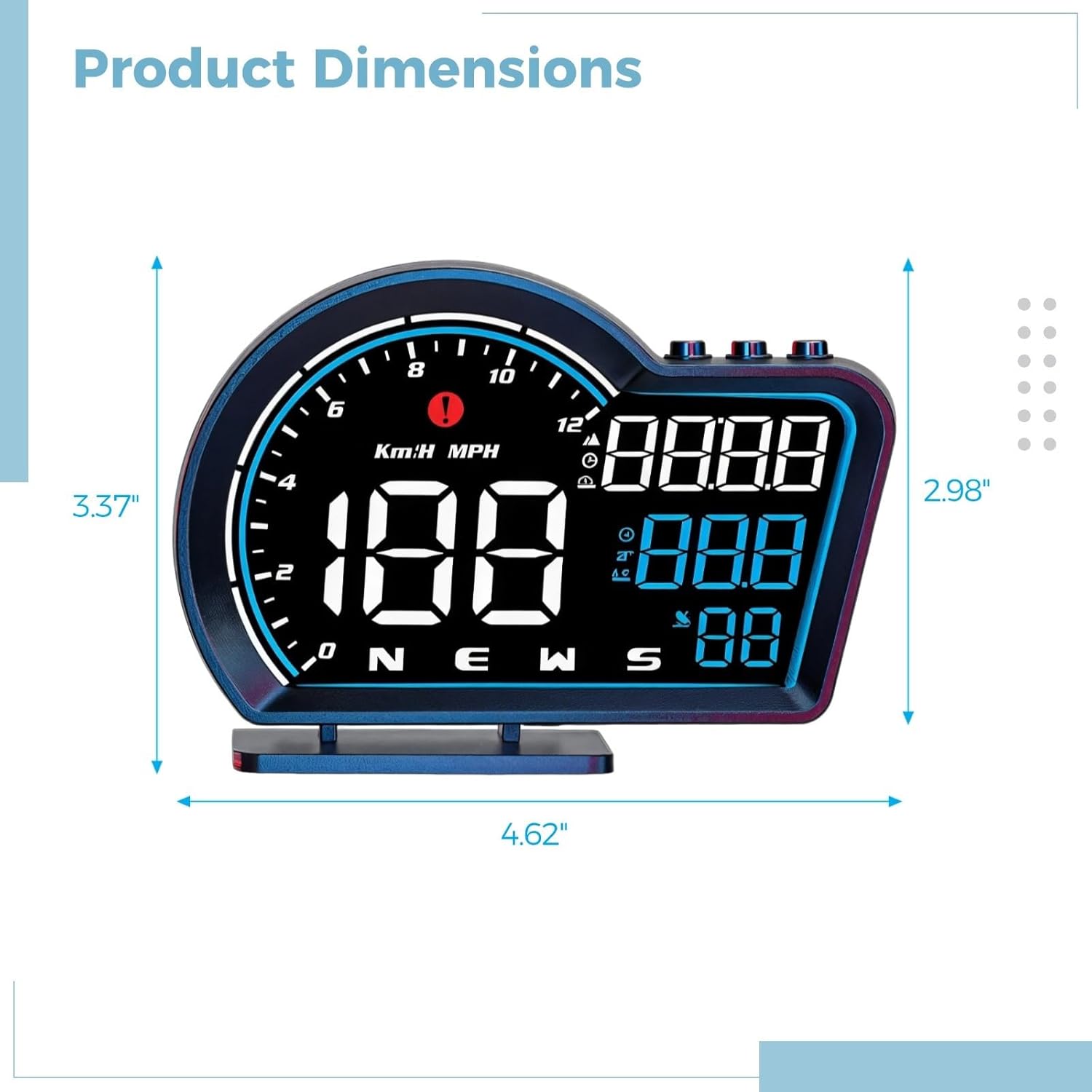 G16 Universal Car GPS Speedometer with Heads-Up Display, Speed Alerts, Auto Brightness for All Vehicles