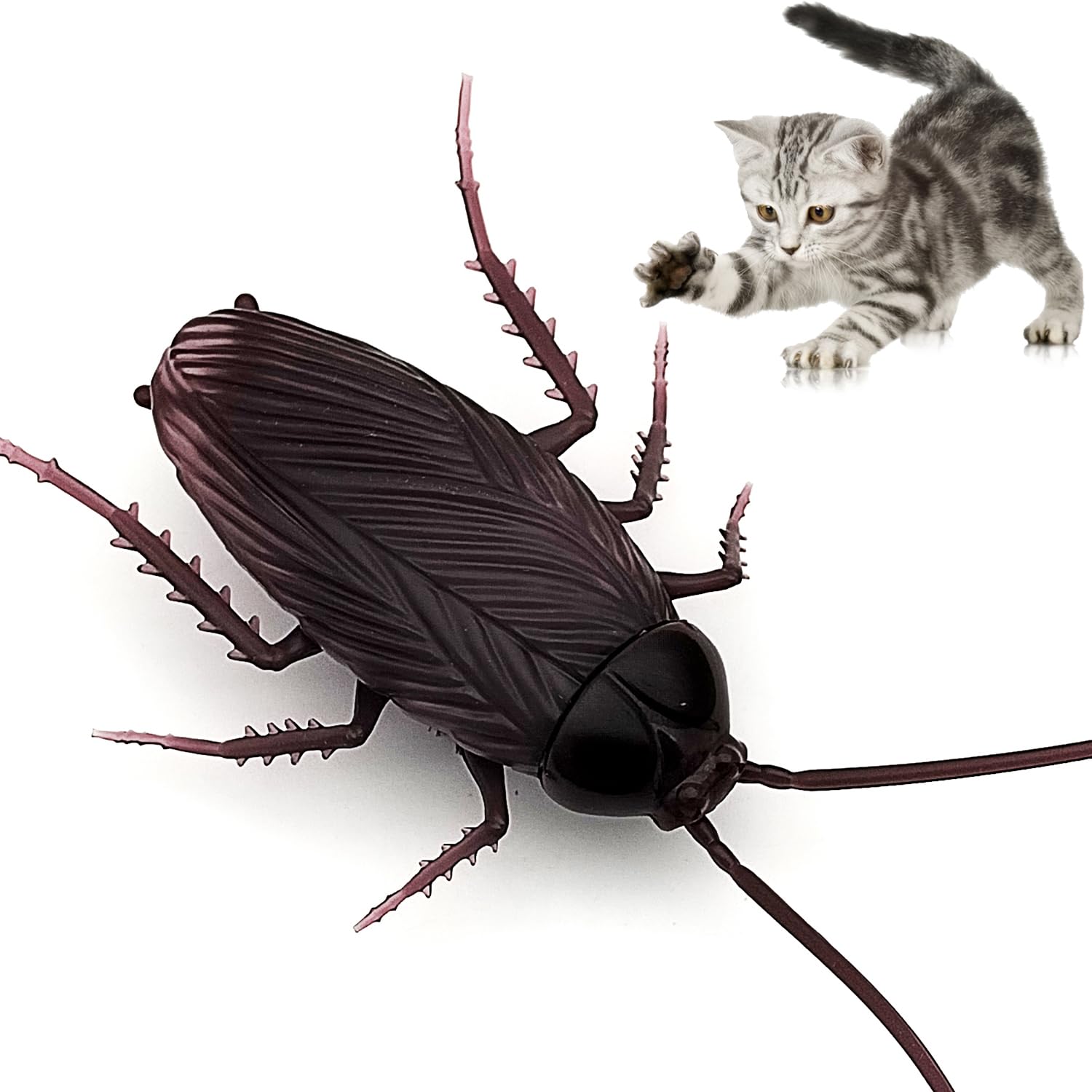 Escomdp Electric Cockroach Roach Animal Toy Realistic Vibrate Move Pets Cat Dog Puppy Teasing Scary Prank Toys Kids Gifts