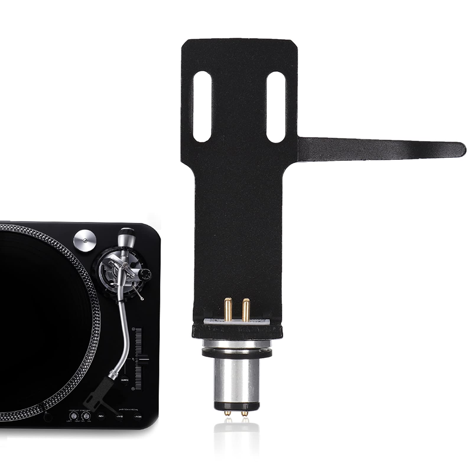 Porte-Cellule pour Lecteur Phono de Haute qualité, Connexion Facile avec 4 Câbles et 2 Paires de Vis, pour Cellules Phono Haut de Gamme, pour Platines Vinyles à