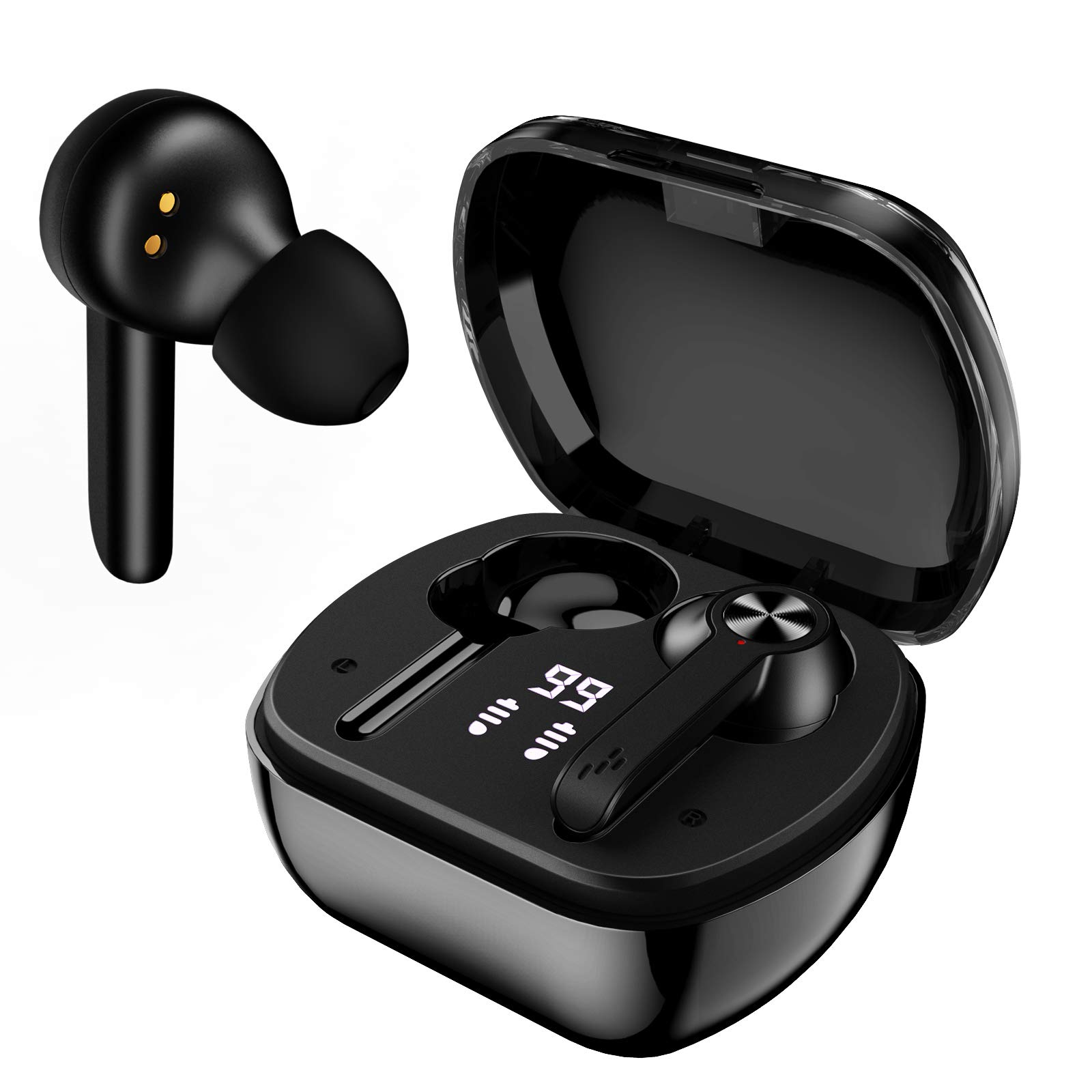 SIXGO True Wireless Earbuds, TWS Bluetooth Headphones Stereo Sound Earphones, 30H Playtime Wireless Charging Case & Power ...