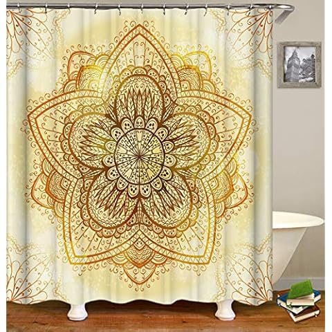 Duschvorhang, goldenes Mandala, indisches Ethno-Stil Cover