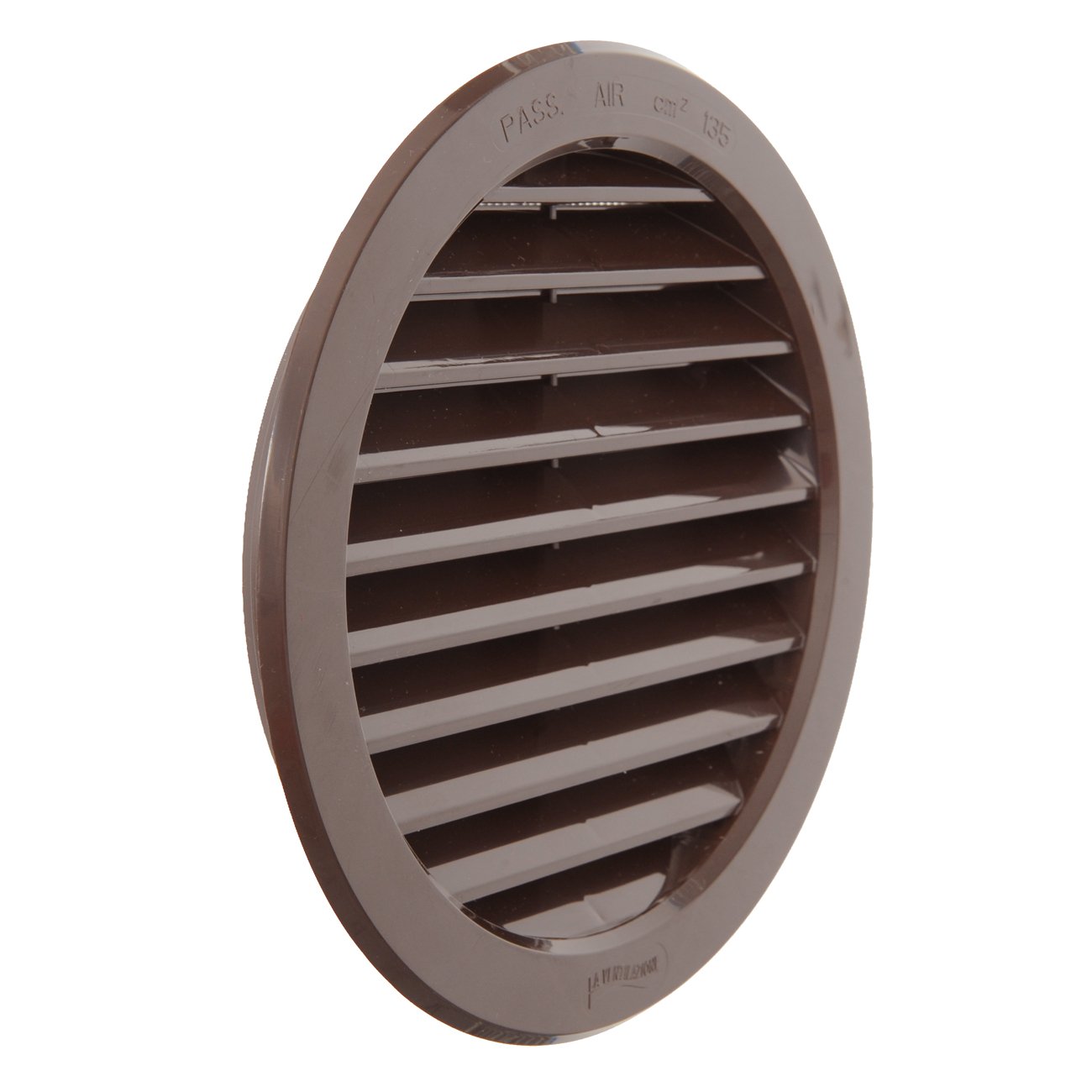 La Ventilazione T16RM Round Plastic Recessed Ventilation Grille, Brown, ø 190 mm