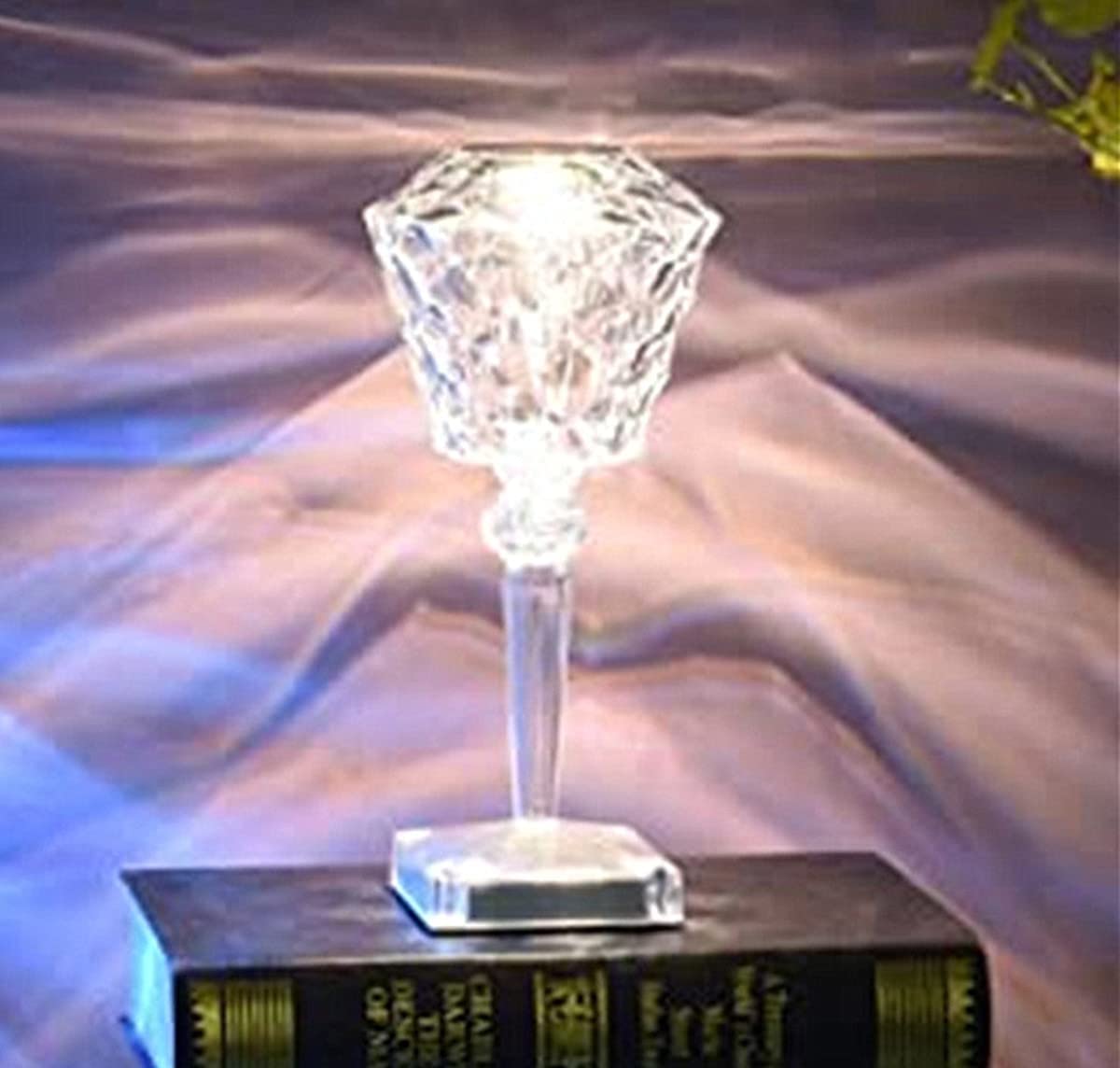 Shanjia Girls Style-1 Crystal Lamp,Crystal Diamond Table Lamp,Bedside Lamps With Touching Control 3-Color Changing Touch Control Bedside Lamp Usb Cable Bedside Lamp (Style-1)