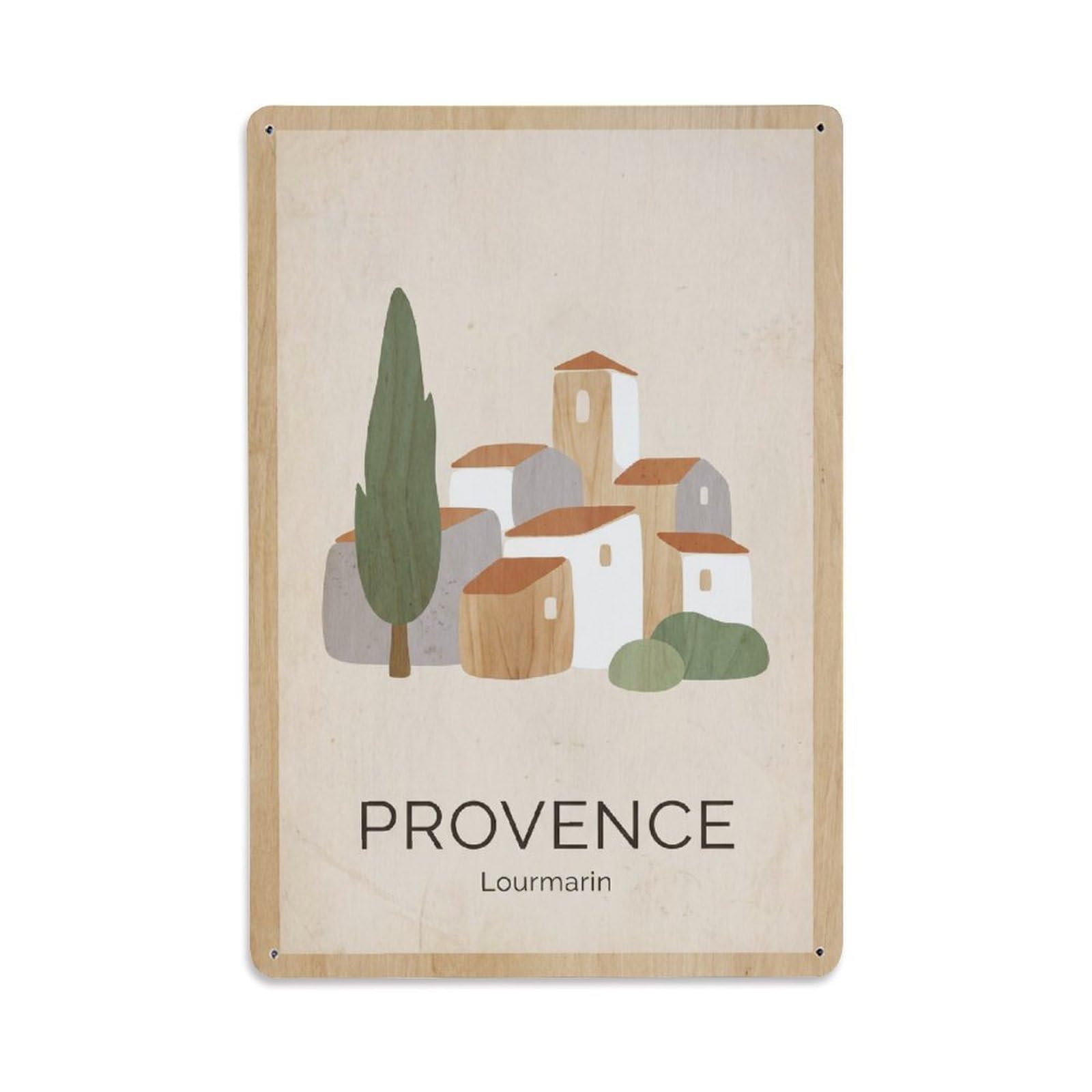Gead 8X12inch Style Vintage Travel Provence Lourmarin Village Metal Tin Sign