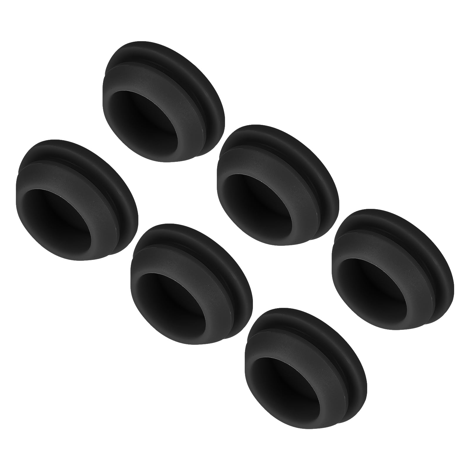 MECCANIXITY 6pcs Silicone Snap in Locking Hole Plugs,18mm/0.7 Inch Mounting Diameter Narrow Groove Width 2mm Panel Seal Cover Round for Kitchen