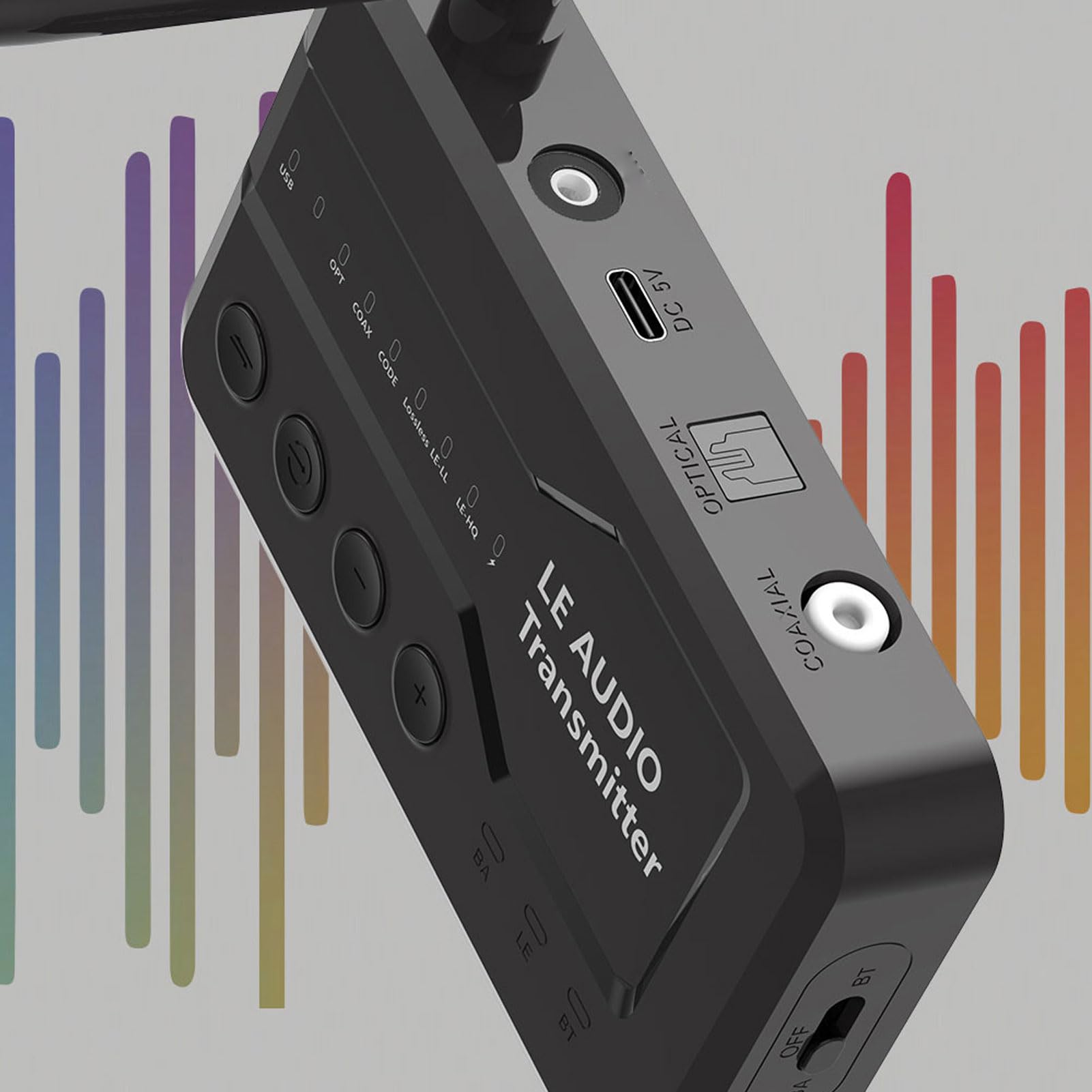 Gugxiom Émetteur Bluetooth 5.3 à Longue Portée pour Les écouteurs/Haut-parleurs TV/PC/Projecteur vers Wireless, Adaptateur Bluetooth pour la Télévision avec Une Fiche D'affichage