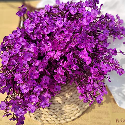 Aitisor 10 Bundle Artificial Babys Breath Flowers Fake Gypsophila Bouquet Faux Silk Floral For Flower Arrangements Kitchen Wedding Home Decor (Purple) #TOP5