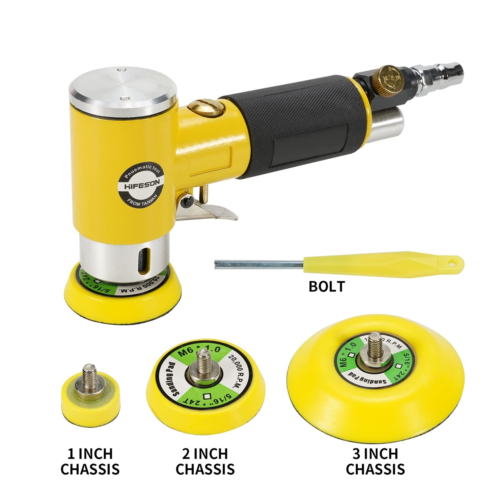 2 Inch / 3inch Mini Orbital Powietrza Sander Pneumatyczny Polerowanie Szlifierki Klimatyzacja Bufor Dual Action Urbital Polerkarz do samochodu(HF-942 Deflection)