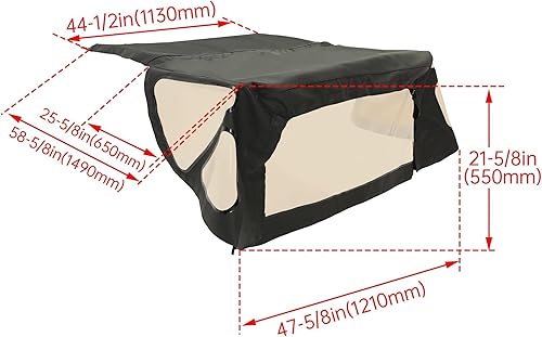 Miniatura 3 de HECASA Repuesto superior suave compatible con Suzuki Sidekick Geo Tracker 1988-1994, vinilo de tela de vela, negro, ventanas tintadas