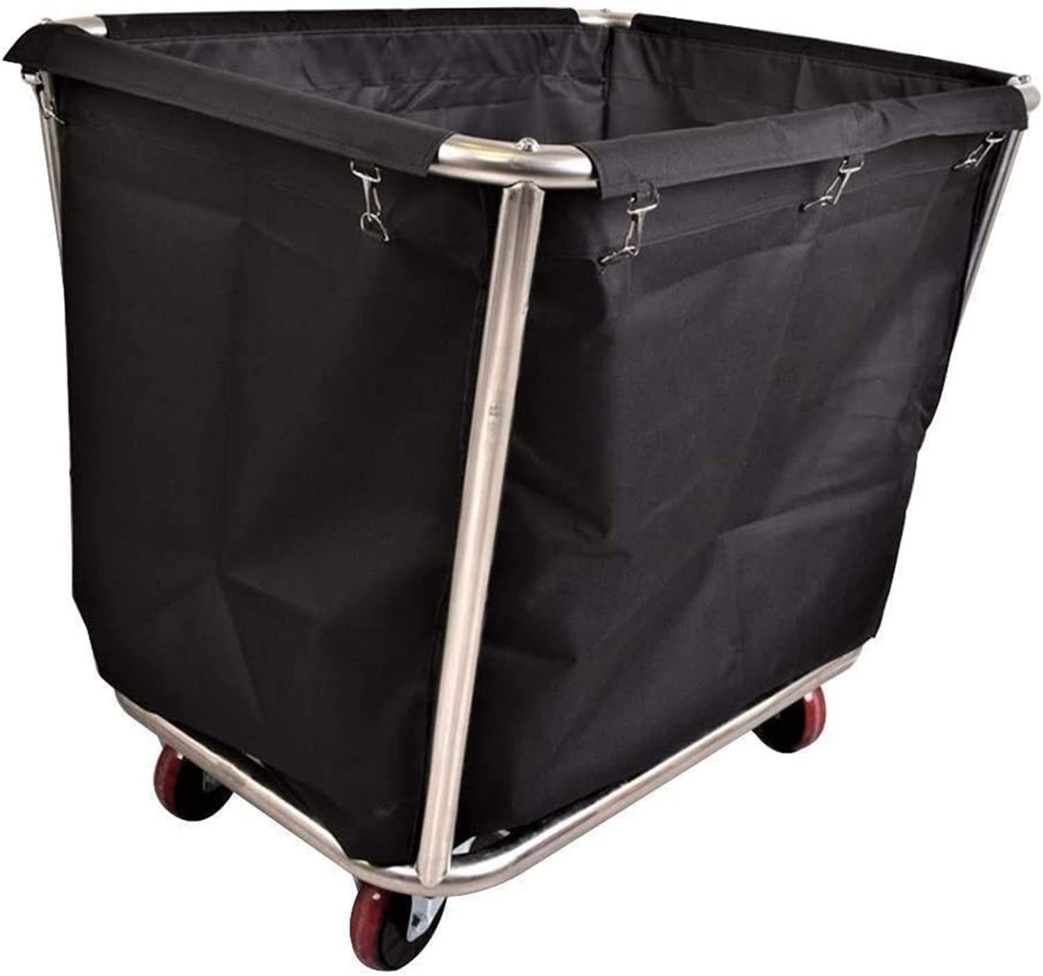 Carrito de lavandería de acero inoxidable resistente, cesta delgada para uso industrial, sistema de clasificación desmontable para una limpieza eficiente de la sala de lavandería
