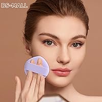 Vista 4 de BS-MALL - Esponja de base para líquido, crema y polvo, esponjas de maquillaje multicolor, paquete de 4 unidades (morado y azul)