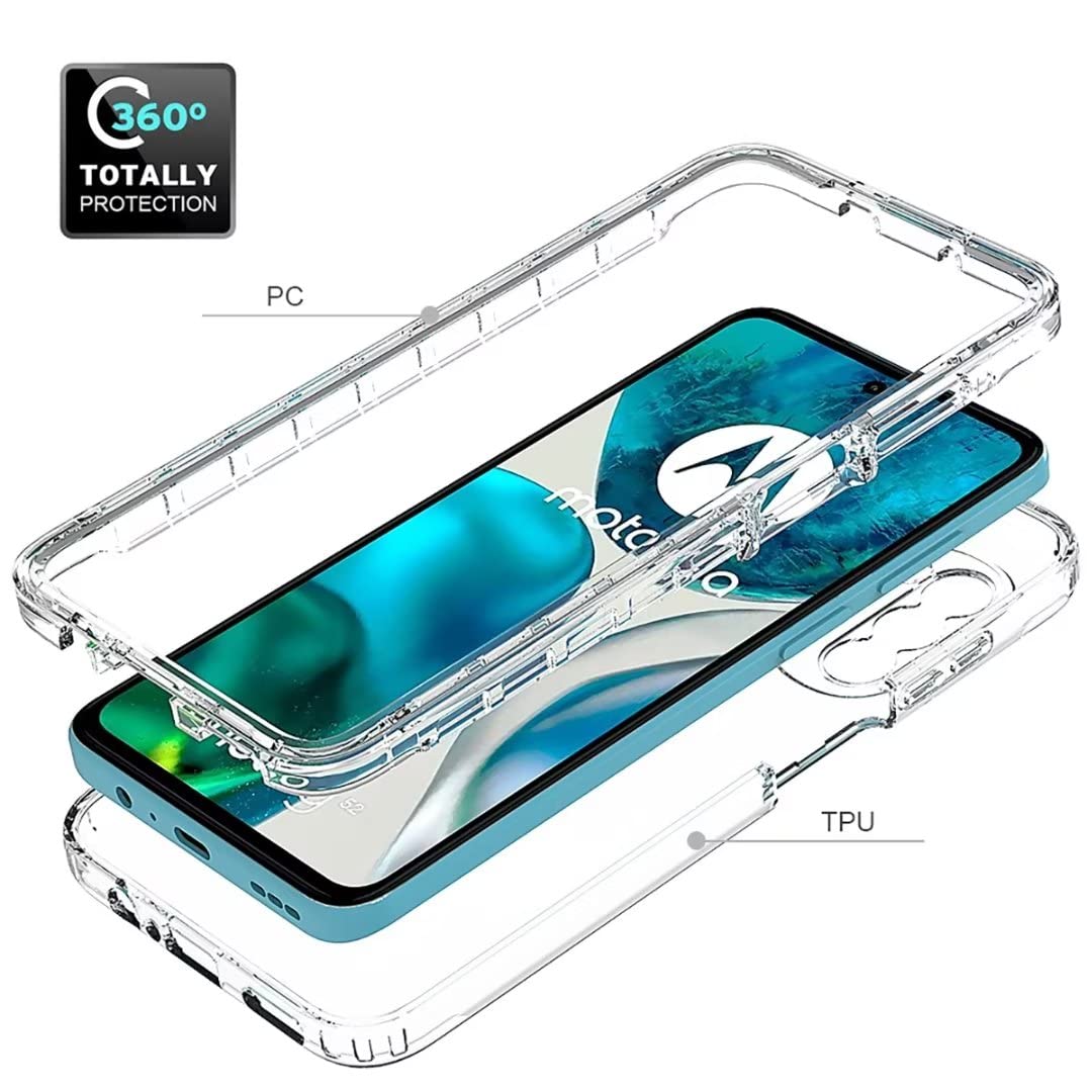 JIAFEI Cover per Motorola Moto G22 Custodia Protettiva in TPU Morbida Ultrasottile Antiurto ad Angoli Protezione per Fotocamera Schermo Gradienti Trasparenti Oro/Nero